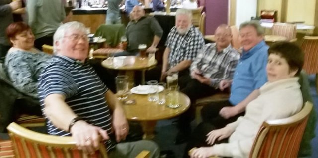 Muzz Cowley, Carol and Archie Gemmill, Taff Mahoney, Bill and Helen Bailey